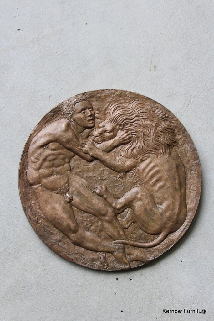 Antique Bronze Cast Medallion - Kernow Furniture