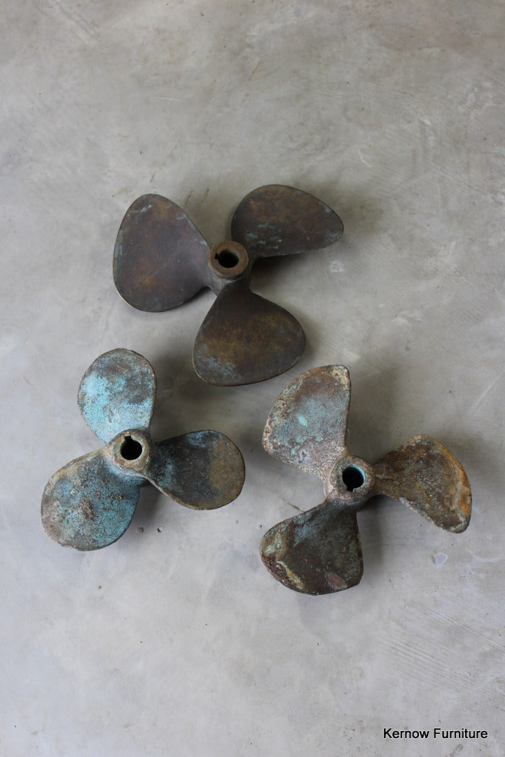 3 Bronze Ships Propellers - Kernow Furniture