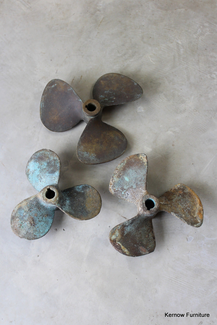 3 Bronze Ships Propellers - Kernow Furniture