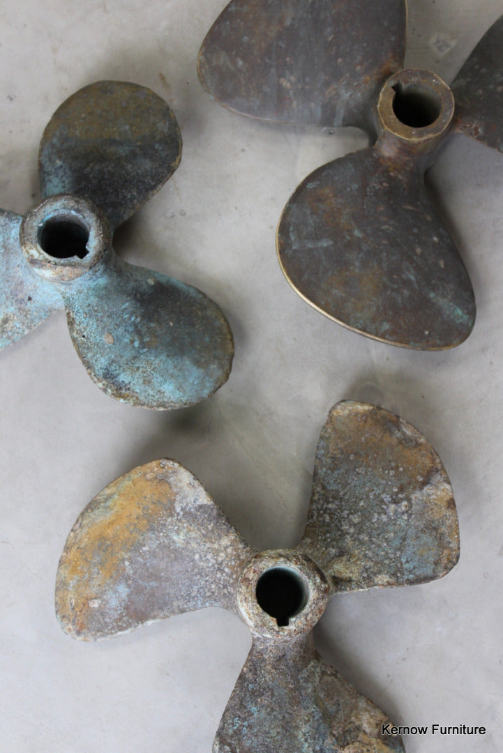 3 Bronze Ships Propellers - Kernow Furniture