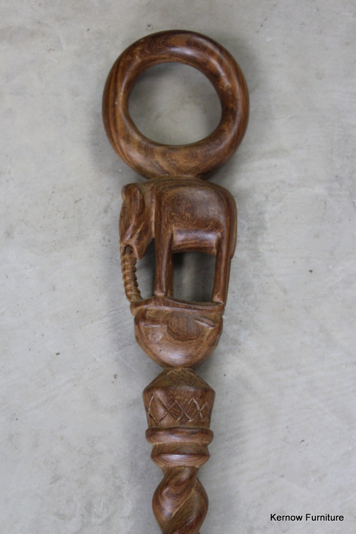 Carved African Walking Stick - Kernow Furniture