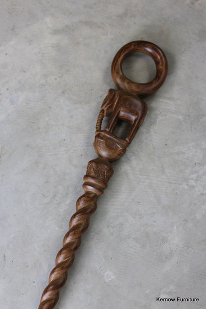 Carved African Walking Stick - Kernow Furniture