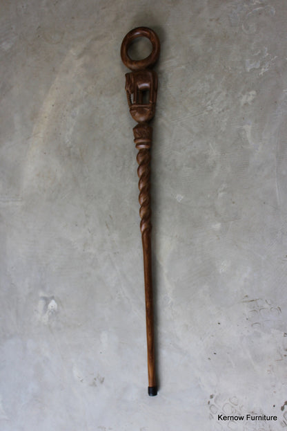 Carved African Walking Stick - Kernow Furniture