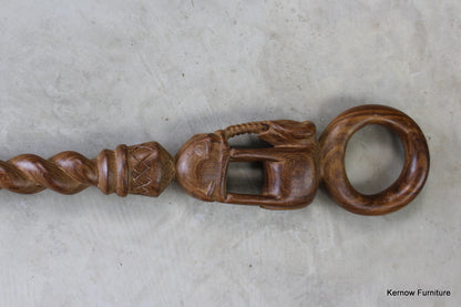 Carved African Walking Stick - Kernow Furniture