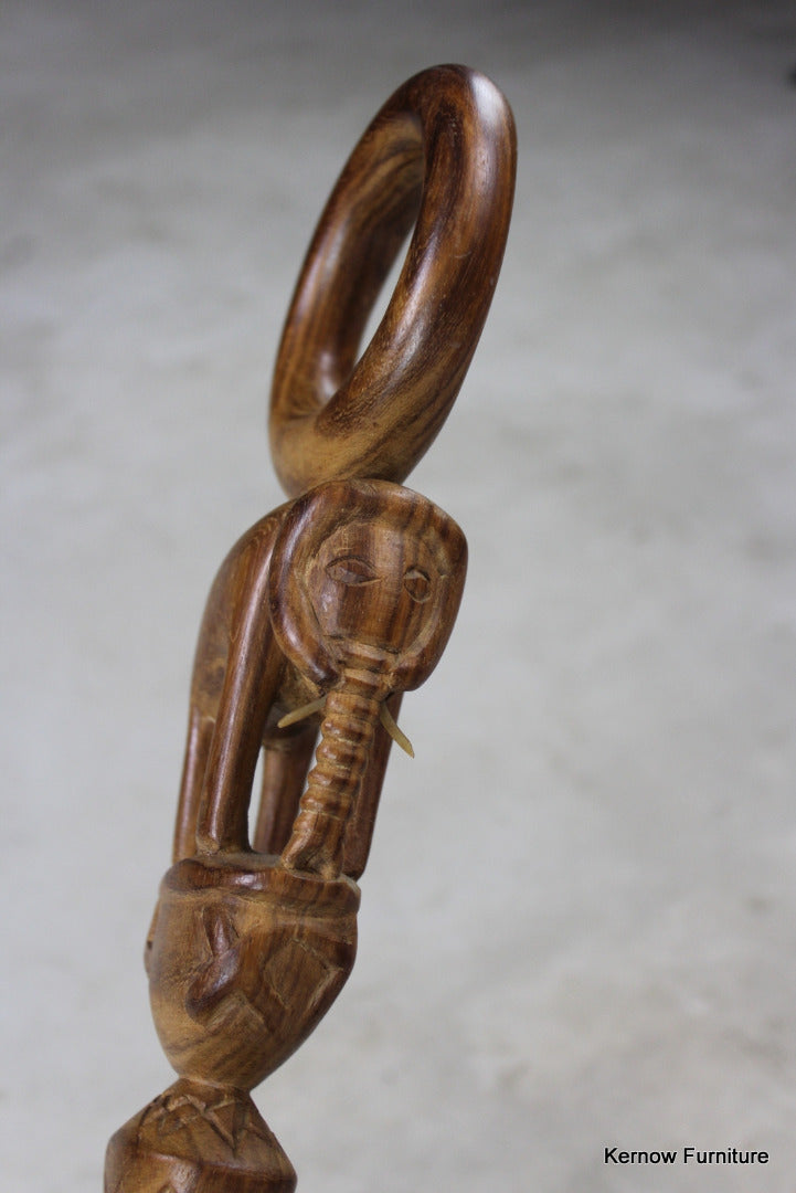 Carved African Walking Stick - Kernow Furniture