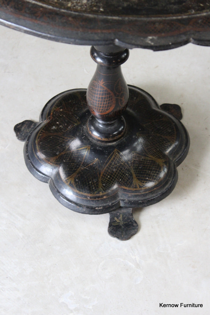 Victorian Papier Mache Tilt Top Centre Table - Kernow Furniture