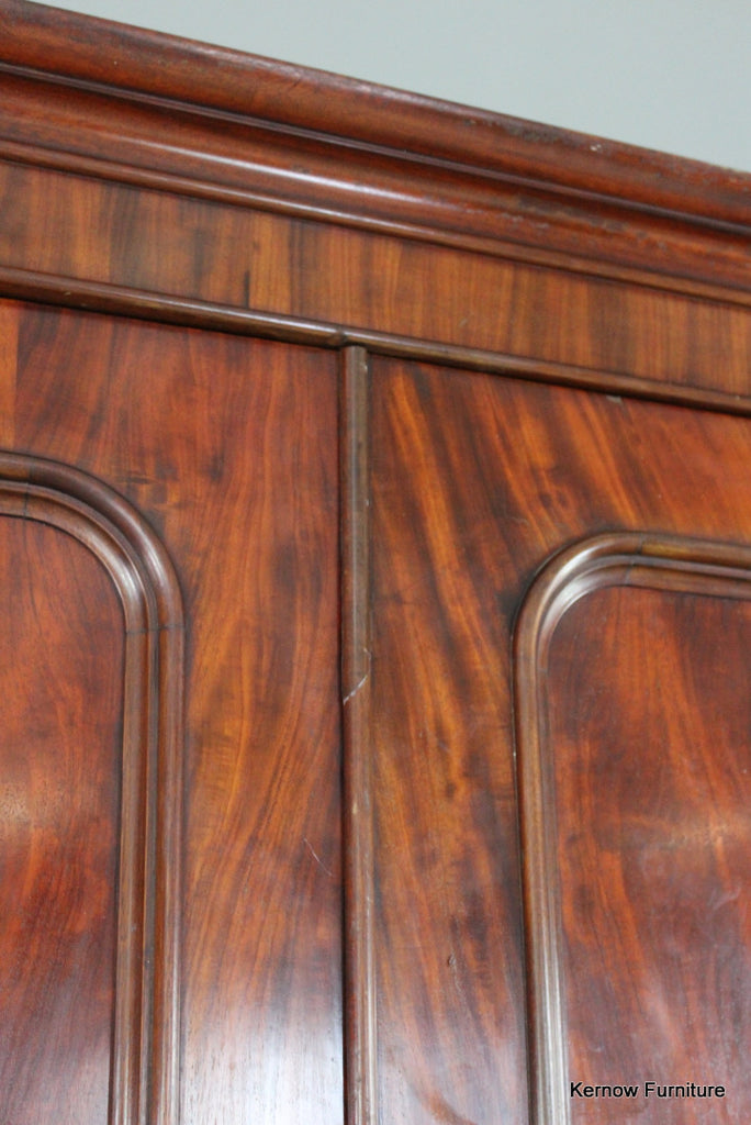 Antique Mahogany Double Wardrobe - Kernow Furniture