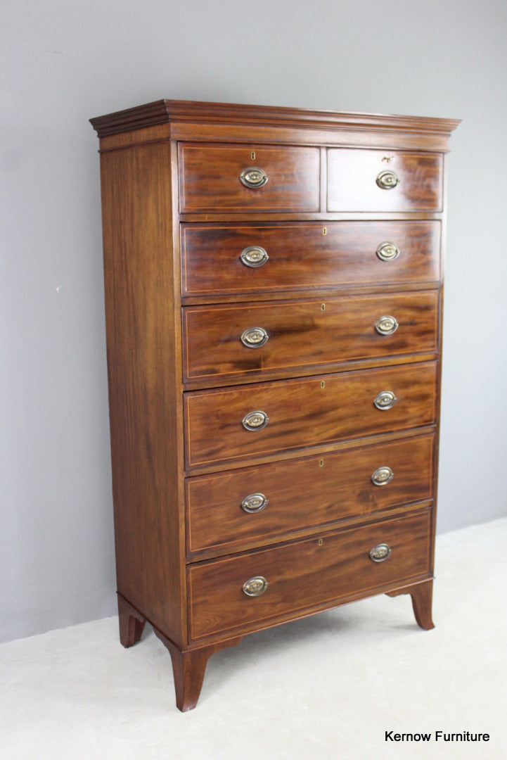 Antique Style Mahogany Tall Boy - Kernow Furniture