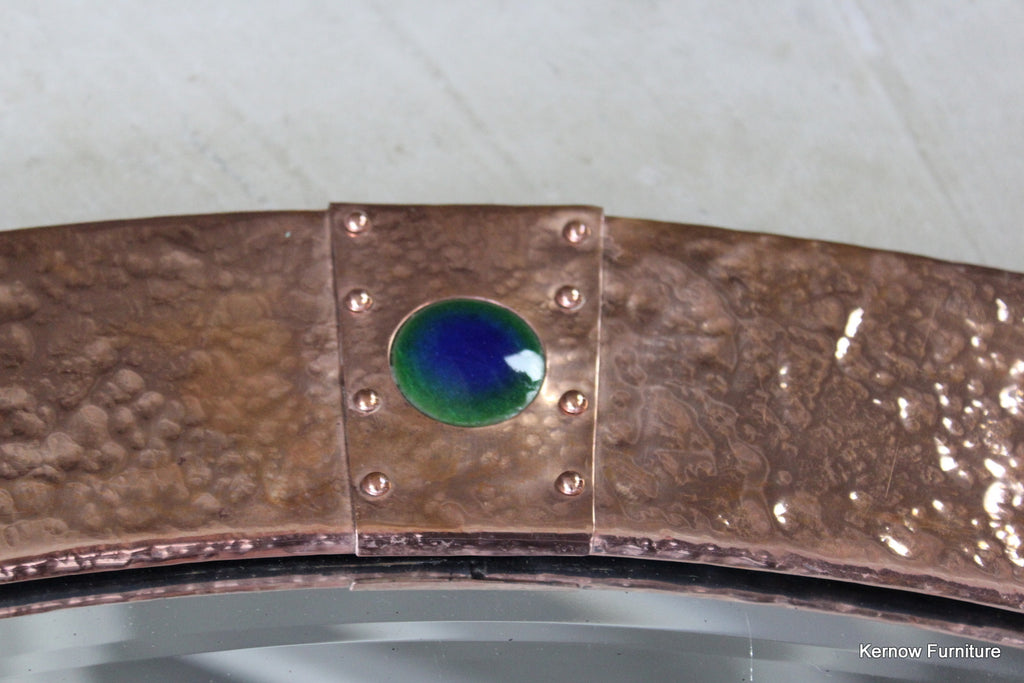 Arts & Crafts Oval Copper Mirror - Kernow Furniture