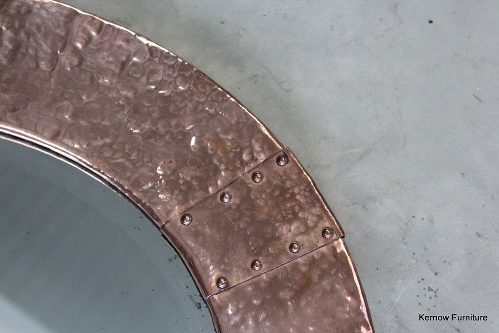 Arts & Crafts Oval Copper Mirror - Kernow Furniture