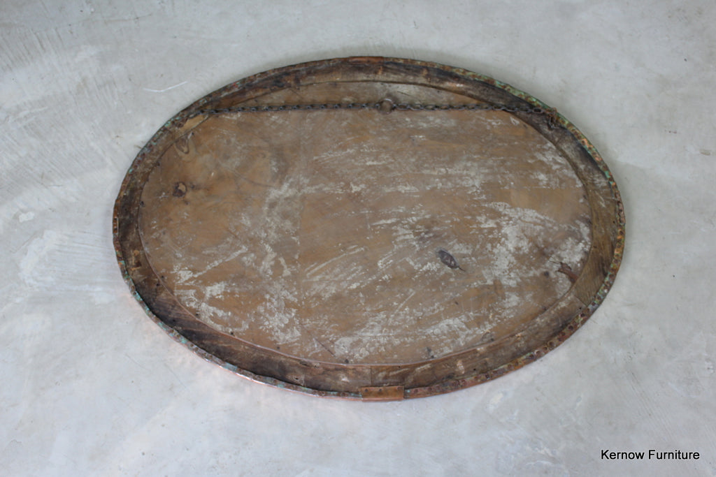 Arts & Crafts Oval Copper Mirror - Kernow Furniture
