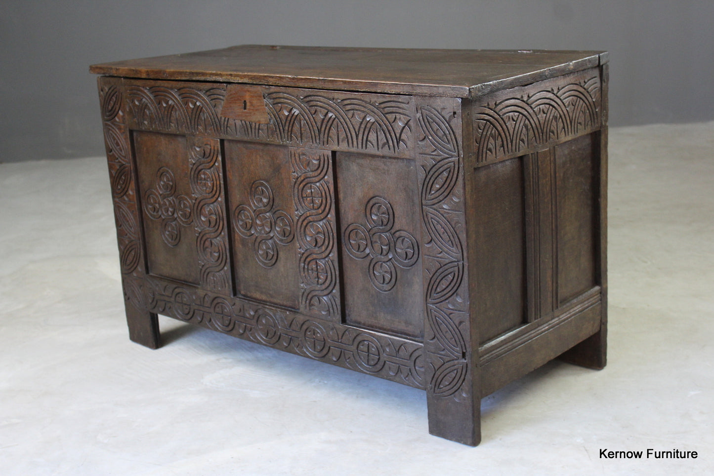 Antique Small Elm & Oak Coffer - Kernow Furniture