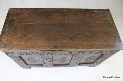 Antique Small Elm & Oak Coffer - Kernow Furniture