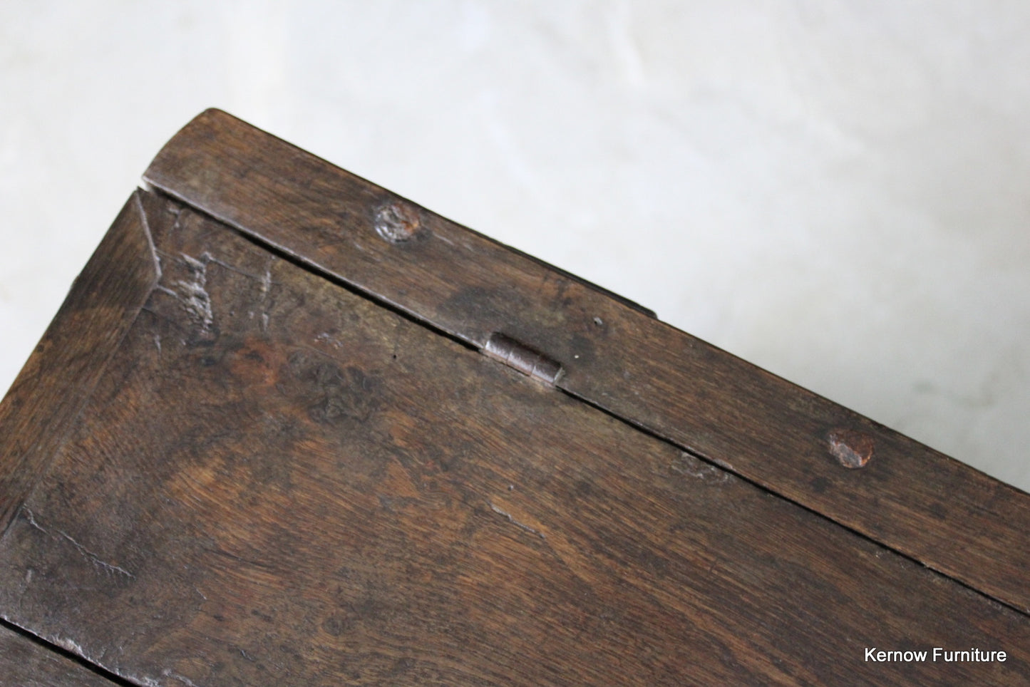 Antique Small Elm & Oak Coffer - Kernow Furniture