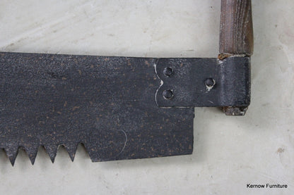 Large Vintage Double Handle Tree Saw - Kernow Furniture