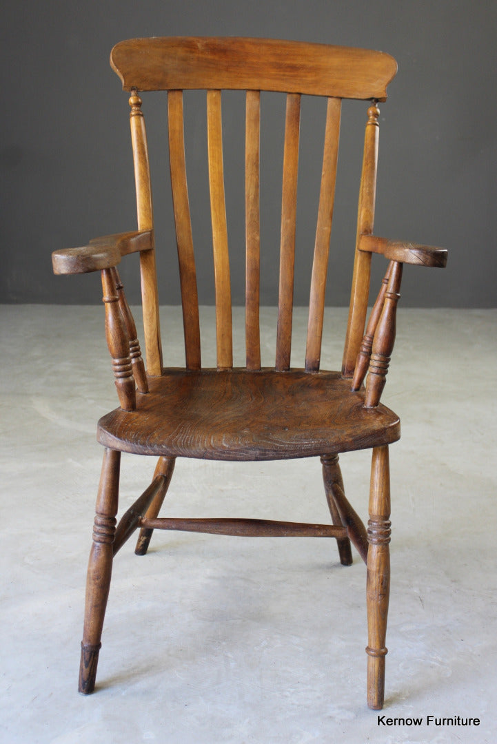 Elm & Beech Lathe Back Armchair - Kernow Furniture