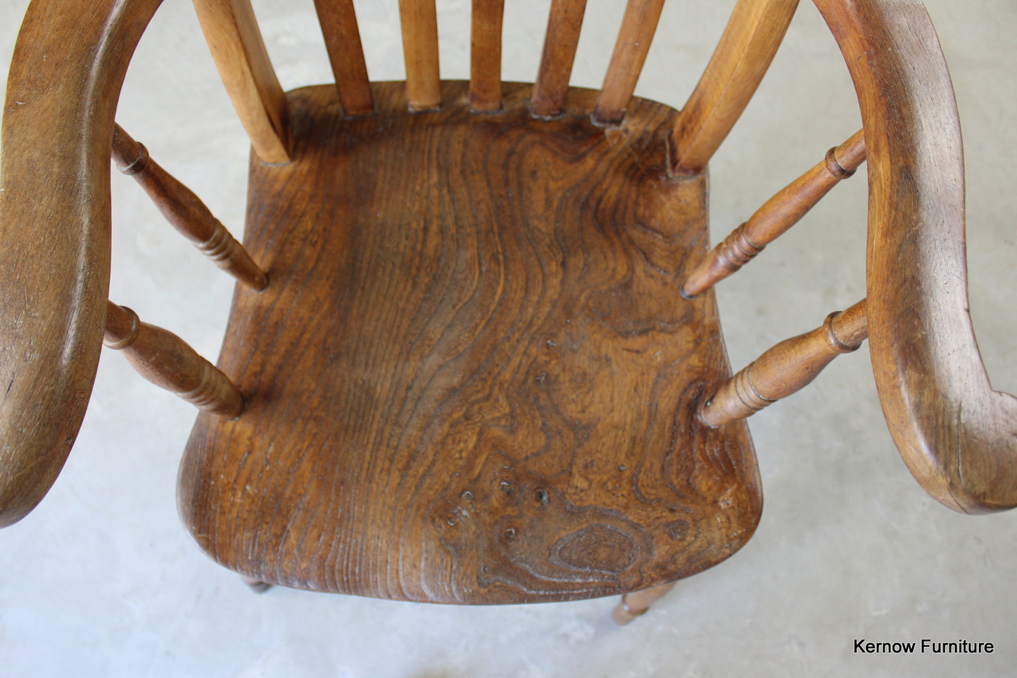 Elm & Beech Lathe Back Armchair - Kernow Furniture