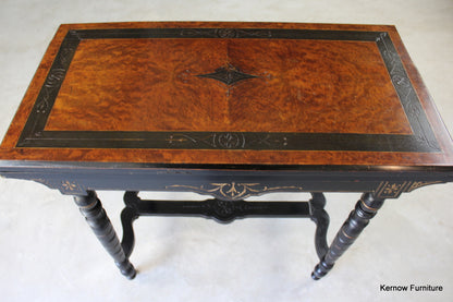 Victorian Ebonised Aesthetic Card Table - Kernow Furniture