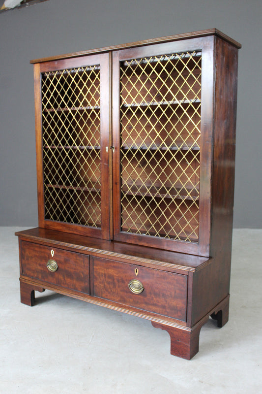 Antique Mahogany Bookcase - Kernow Furniture