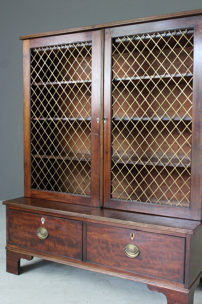 Antique Mahogany Bookcase - Kernow Furniture