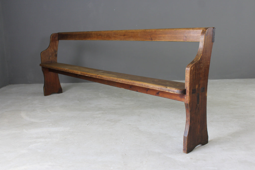 Rustic 8ft Victorian Chapel Pine Bench - Kernow Furniture