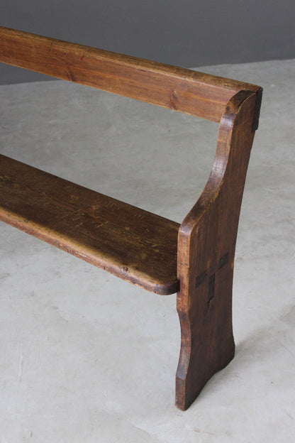 Rustic 8ft Victorian Chapel Pine Bench - Kernow Furniture