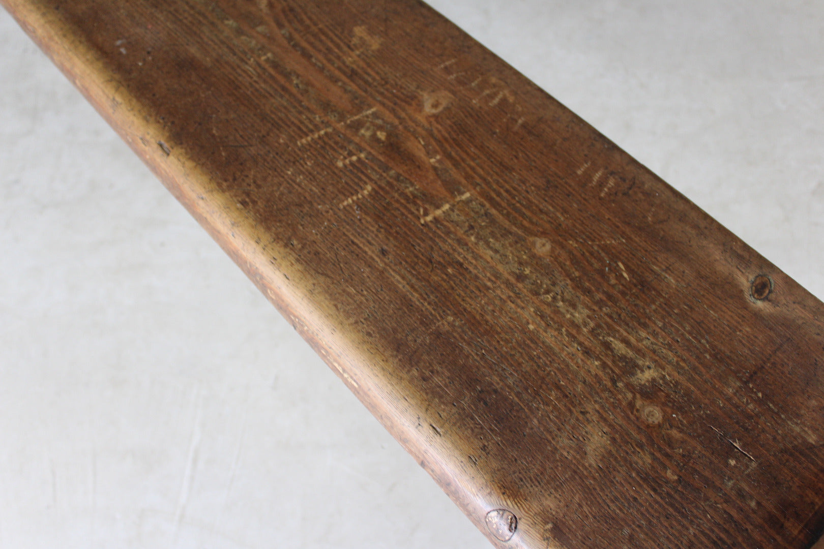 Rustic 8ft Victorian Chapel Pine Bench - Kernow Furniture