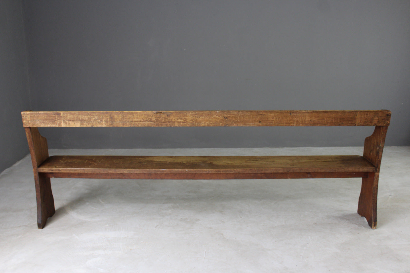 Rustic 8ft Victorian Chapel Pine Bench - Kernow Furniture