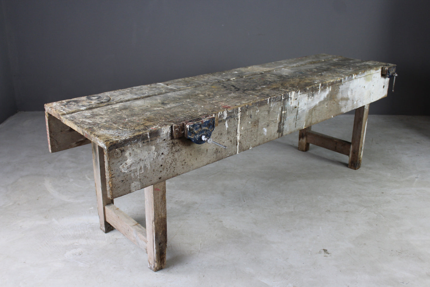 Large Rustic Pine Work Bench - Kernow Furniture