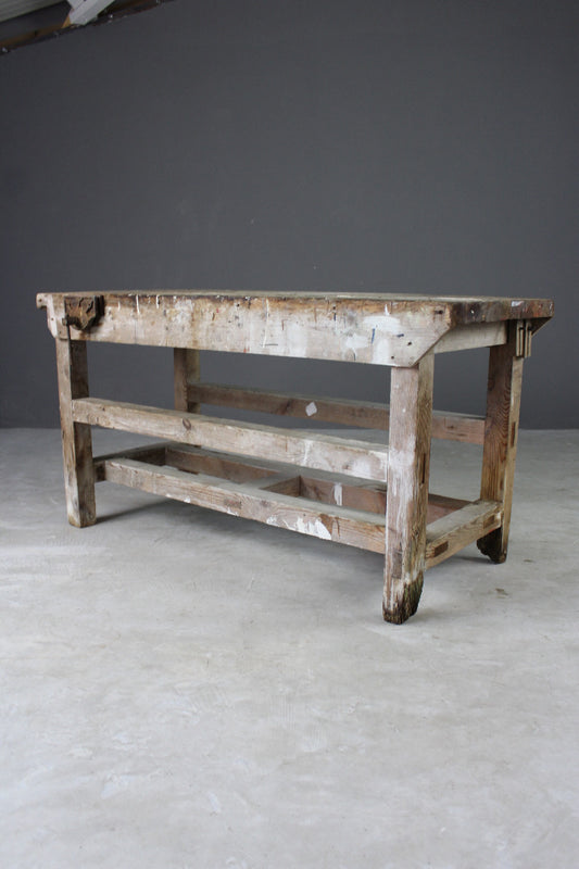Rustic Pine Workbench - Kernow Furniture