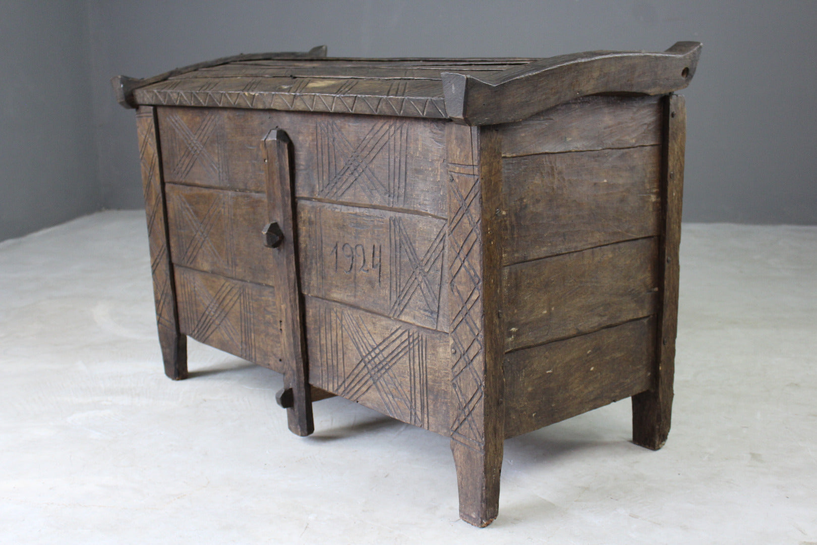 Antique Stained Beech Flour Ark - Kernow Furniture