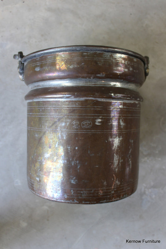 Metal Brass & Coppered Bucket - Kernow Furniture