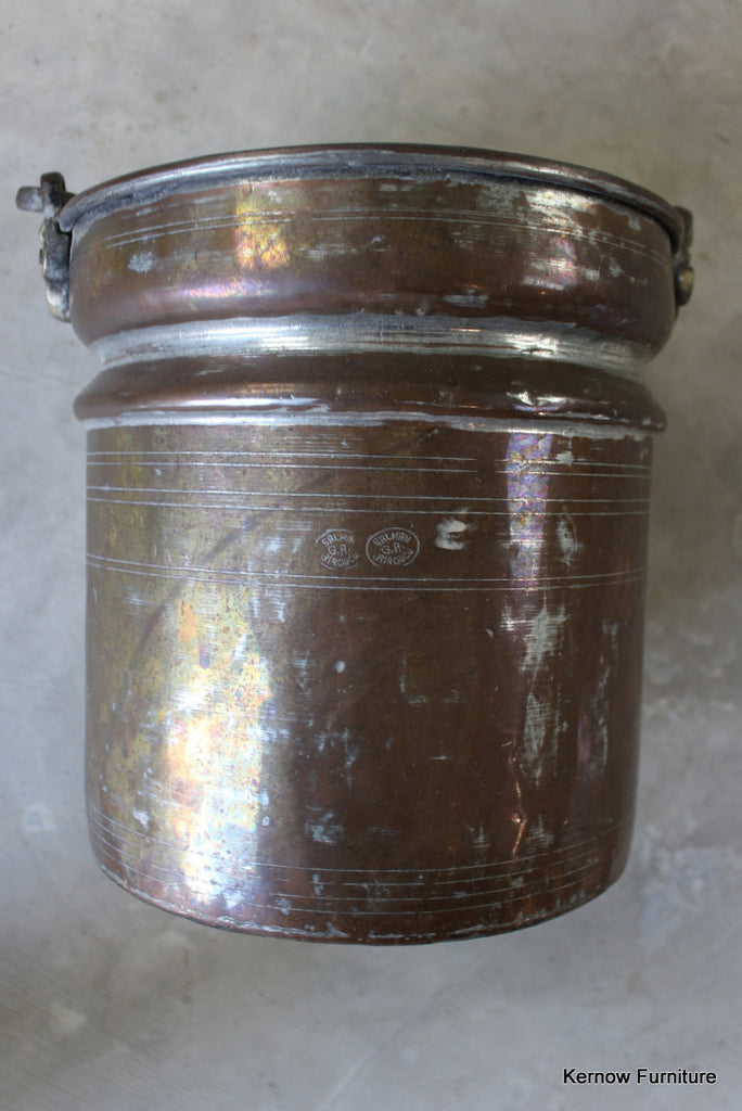Metal Brass & Coppered Bucket - Kernow Furniture