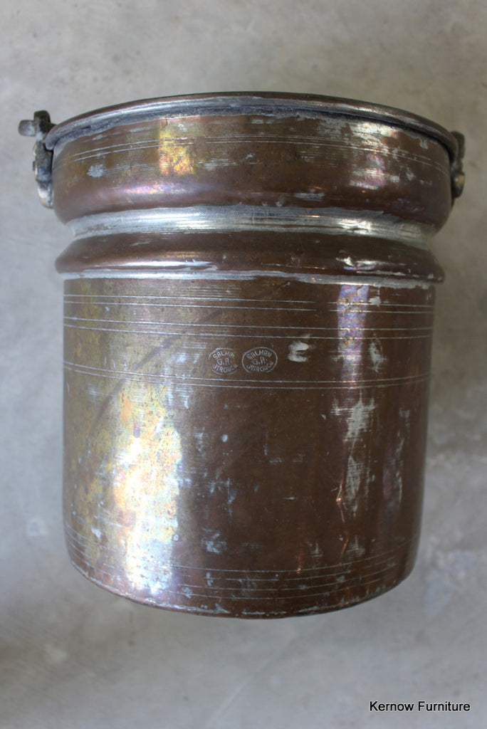 Metal Brass & Coppered Bucket - Kernow Furniture