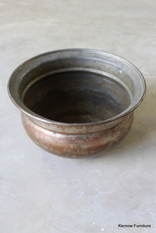 Coppered Metal Pot - Kernow Furniture