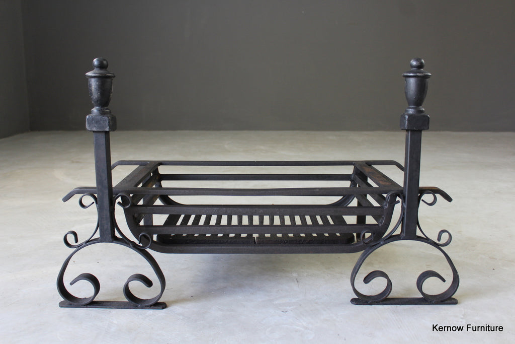 Large Antique Style Cast Iron Fire Grate - Kernow Furniture