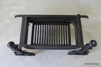 Large Antique Style Cast Iron Fire Grate - Kernow Furniture