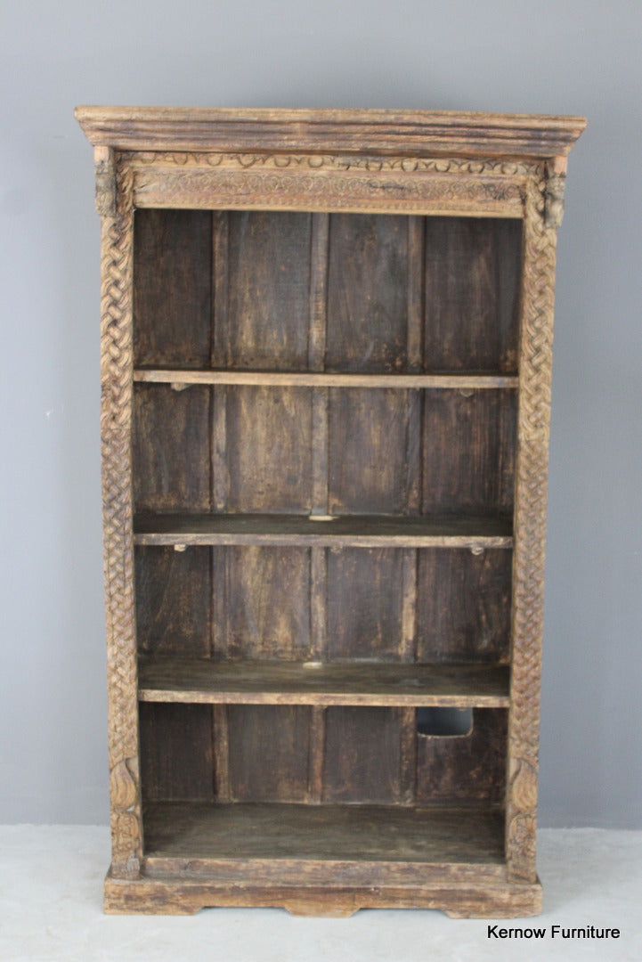 Carved Indian Bookcase - Kernow Furniture