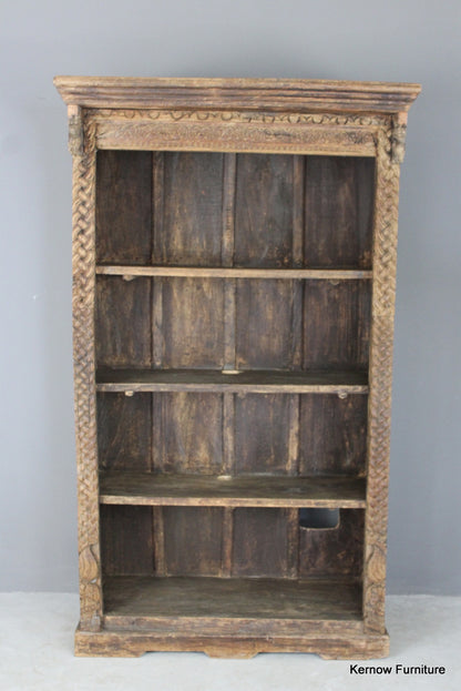 Carved Indian Bookcase - Kernow Furniture