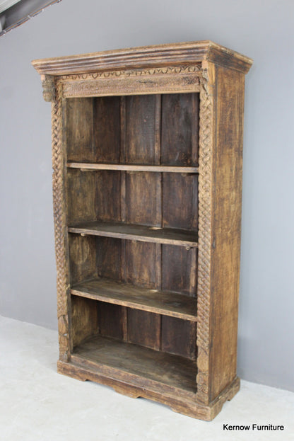 Carved Indian Bookcase - Kernow Furniture