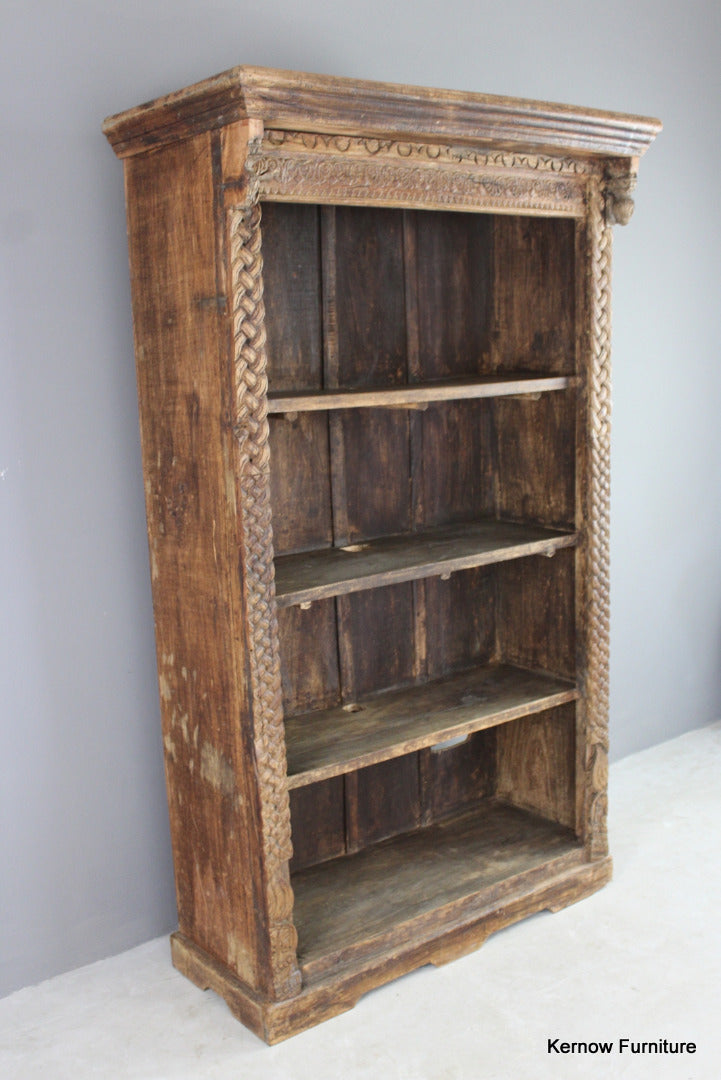 Carved Indian Bookcase - Kernow Furniture