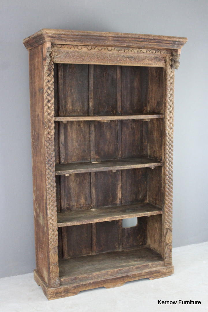 Carved Indian Bookcase - Kernow Furniture