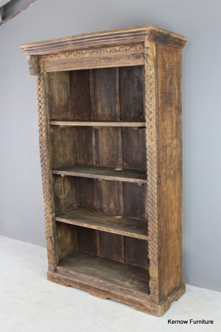 Carved Indian Bookcase - Kernow Furniture