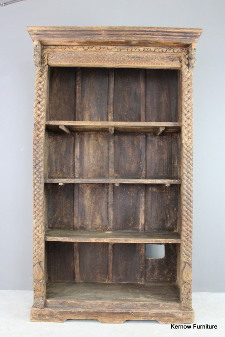 Carved Indian Bookcase - Kernow Furniture