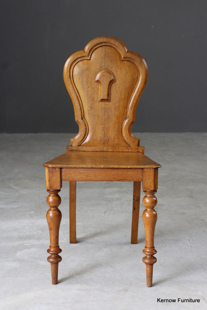 Golden Oak Victorian Hall Chair - Kernow Furniture