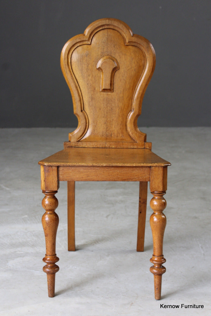 Golden Oak Victorian Hall Chair - Kernow Furniture