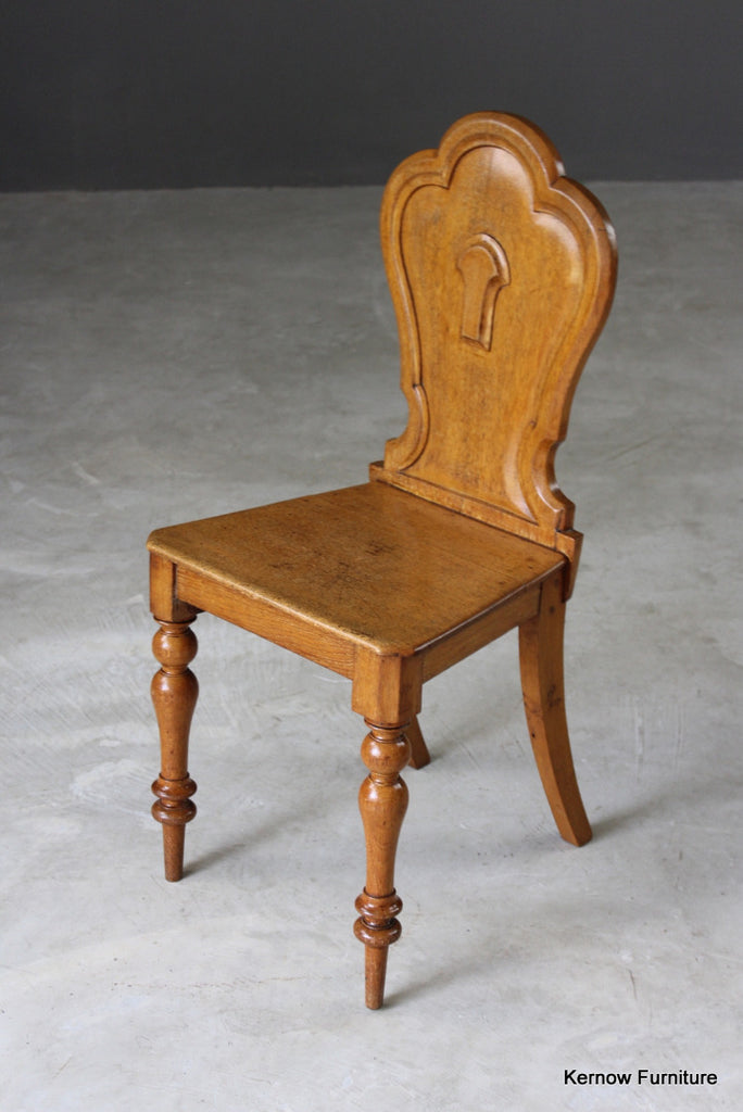 Golden Oak Victorian Hall Chair - Kernow Furniture