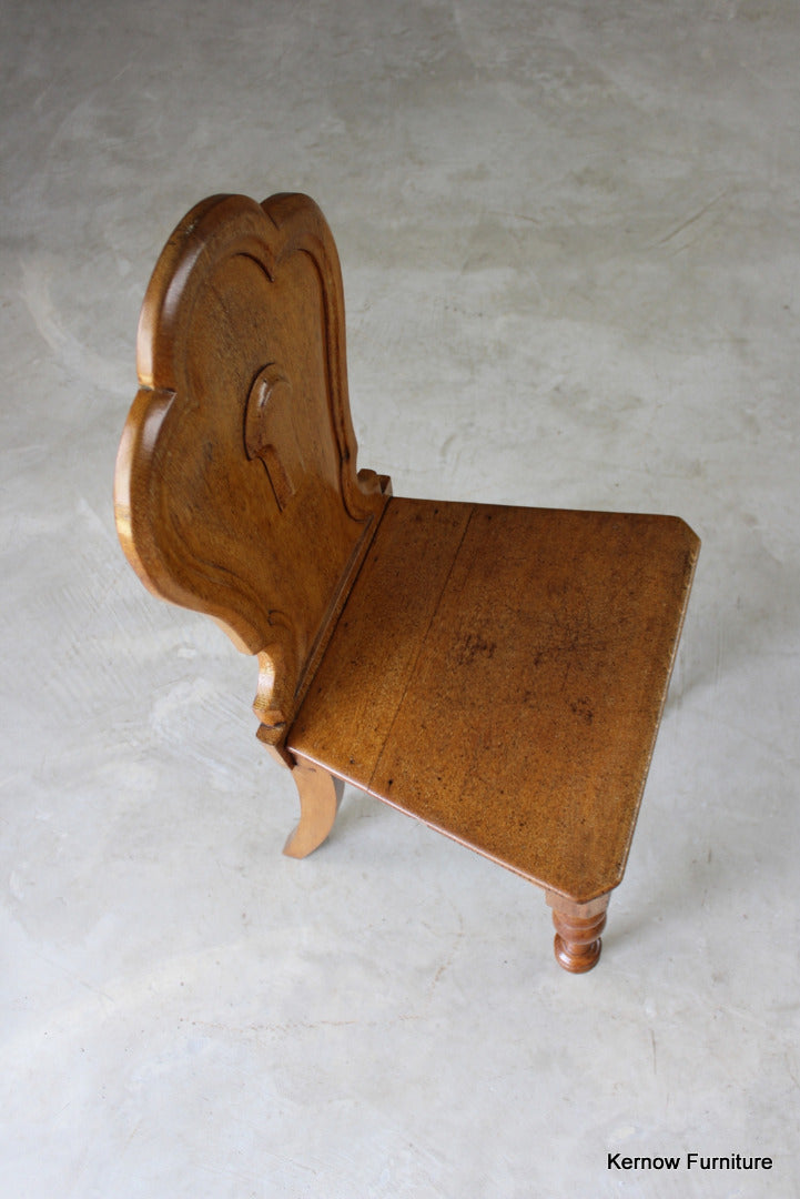 Golden Oak Victorian Hall Chair - Kernow Furniture