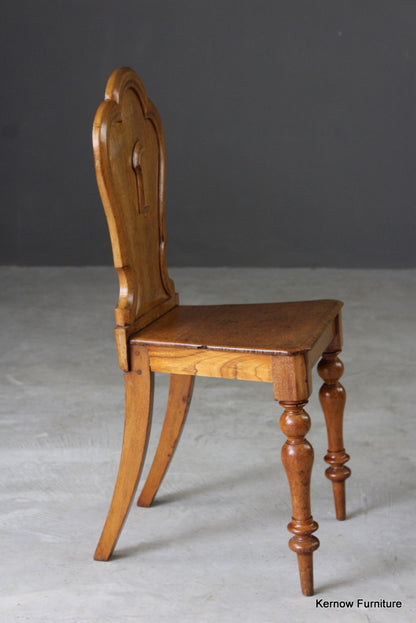 Golden Oak Victorian Hall Chair - Kernow Furniture