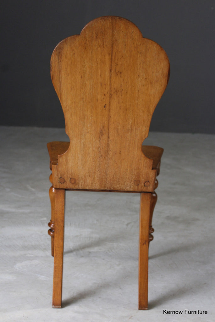 Golden Oak Victorian Hall Chair - Kernow Furniture